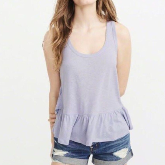 A&F Asymmetrical Peplum Tank - Picture 1 of 5